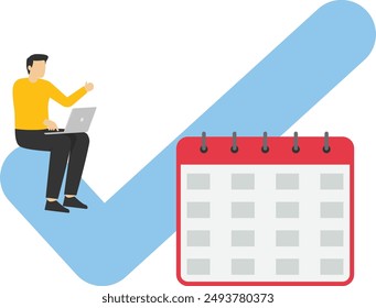Multitasking businesswoman with time management, Effective management with business background. Vector illustration.

