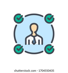 Multitasking color line icon. Project Management vector outline colorful sign.