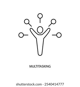 ícone da linha de conceito de multitarefa. Ilustração de elemento simples. design de símbolo de estrutura de tópicos de conceito de multitarefa.
