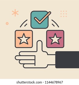 Multitasking concept. Unique and creative illustration. Flat design thin line style. Usage for e-mail newsletters, web banners, headers, blog posts, print and more.