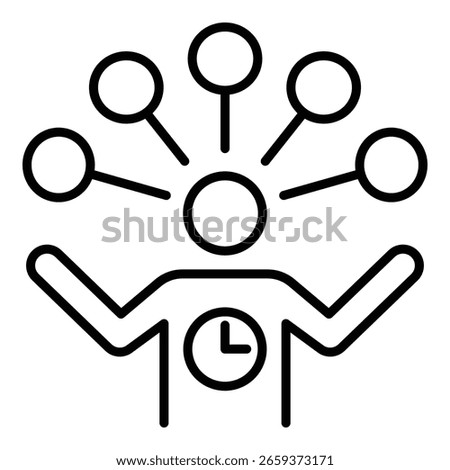multitasking conceptual icon, symbolizing productivity, efficiency, and time management