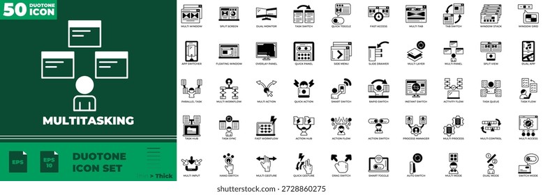 Multitasking Duotone Editierbare Symbole