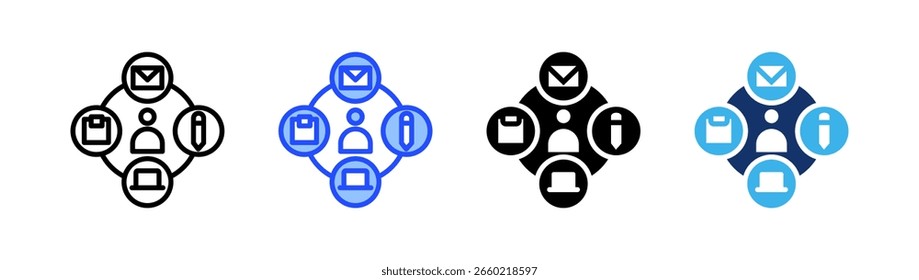 Coleção De Ícones Multitarefa Com Vários Estilos