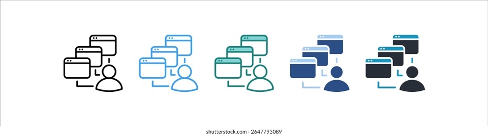 Multitasking Icon In Different Style Vector