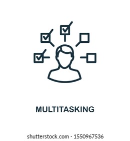 Multitasking icon outline style. Thin line creative Multitasking icon for logo, graphic design and more.