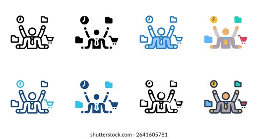 Multitasking icon set multiple style collection 
