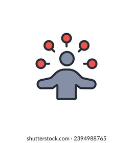multitasking icon. vector.Editable stroke.linear style sign for use web design,logo.Symbol illustration.