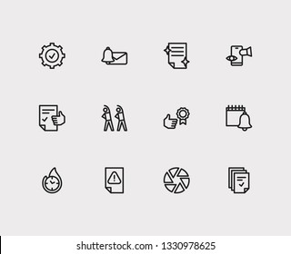Multitasking icons set. Exercise and multitasking icons with reminders, tasks and reward yourself. Set of professional for web app logo UI design.