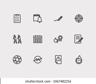 Multitasking icons set. To-do list and multitasking icons with exercise, get in routine and reward yourself. Set of professional for web app logo UI design.