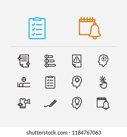 Multitasking icons set. To-do list and multitasking icons with distractions, just do it and priorities. Set of reminders for web app logo UI design.