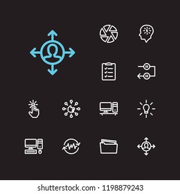 Multitasking icons set. To-do list and multitasking icons with periodic breaks, focus and non-stop action. Set of gesture for web app logo UI design.