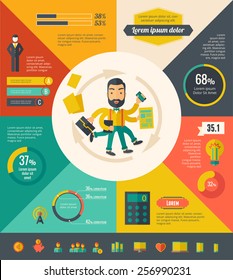 Multitasking Infographic Elements