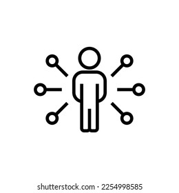 Signo monocromo de línea aislada multitarea. Perfecto para la interfaz de usuario, aplicaciones, sitios, tiendas, anuncios. Trazo editable dibujado con línea delgada negra