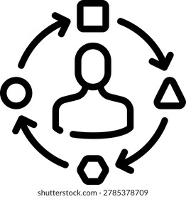 multitasking line icon illustration vector