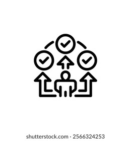 Multitasking Line Icon. linear style sign for mobile concept and web design. Outline vector icon.