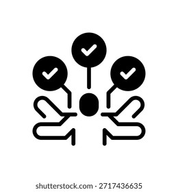 Icono de línea multitarea, símbolo de esquema para procesamiento paralelo, cambio de tareas, administración de recursos, eficiencia humana y operación compleja. Icono de signo de Vector.