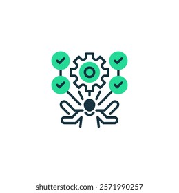 Multitasking line icon. Universal creative premium symbol. Vector sign icon logo template. Vector illustration