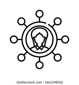 Multitasking position line icon, concept sign, outline vector illustration, linear symbol.