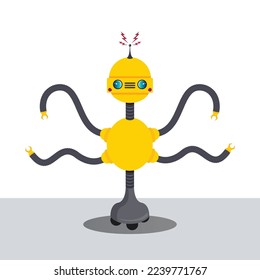 Multitasking Robot vector illustration graphic