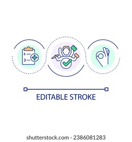 Multitasking skill loop concept icon. High productivity. Tackle new project. Boost work performance abstract idea thin line illustration. Isolated outline drawing. Editable stroke. Arial font used