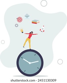 multitarea o gestión del tiempo profesional, productividad o emprendimiento, eficiencia laboral u organización del horario.