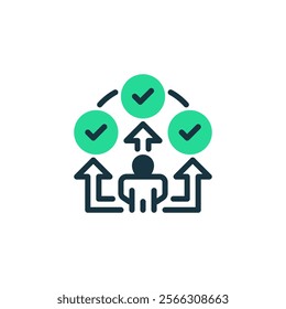 Multitasking Two Tone Color Icon. linear style sign for mobile concept and web design. Outline vector icon.