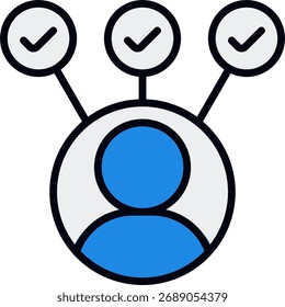 Design vetorial multitarefa, conceito ocupado de sobrecarga profissional e de produtividade, ilustração de estresse e eficiência. Ícone Linha Preenchida