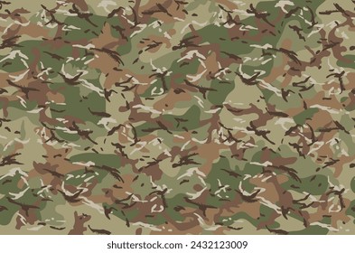 Multi-terrain (multicam) camouflage seamless pattern. Seven colors and shades of the natural environment.