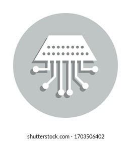 Multithreading, Quadrangle, Circuit-Button-Symbol. Einfache Bildyph, flache Vektorillustration von Business-Icons für i und ux, Website oder mobile Applikationen