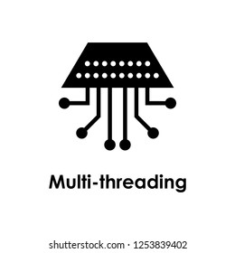 multi-threading, quadrangle, circuit icon. One of business icons for websites, web design, mobile app