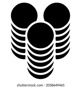 Multitier, layered icon for computing, or generic stack theme. Harddisk, harddrive icon, symbol