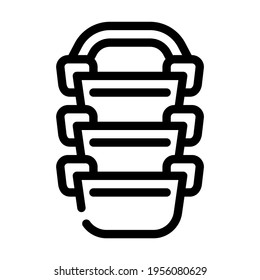 multi-tiered lunchbox line icon vector. multi-tiered lunchbox sign. isolated contour symbol black illustration