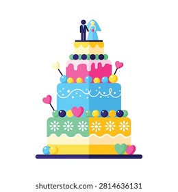 Multitiered wedding cake with decorations