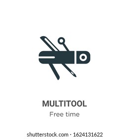 Multitool glyph icon vector on white background. Flat vector multitool icon symbol sign from modern free time collection for mobile concept and web apps design.