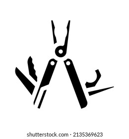 multitool hiker tool glyph icon vector. multitool hiker tool sign. isolated contour symbol black illustration