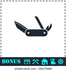 Multitool icon flat. Simple vector symbol and bonus icon