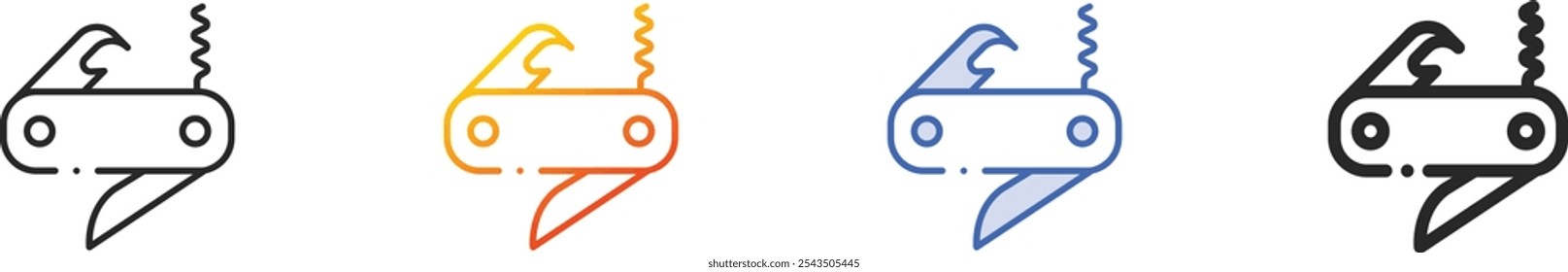 multitool icon.Thin Linear, Gradient, Blue Stroke and bold Style Design Isolated On White Background