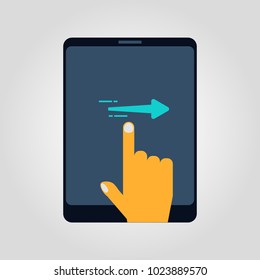 Multitouch screen tablet hand gestures on isolated vector flat icon, tap scroll click rotate pinch zoom hold drag.
