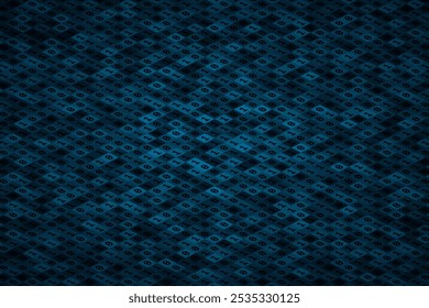 Multitude of 0 and 1 symbols of binary code, dark monochrome background in blue colors, digital technologies and data represented by binary number system