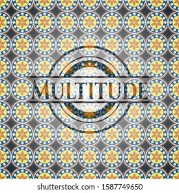 Multitude arabic badge. Arabesque decoration.