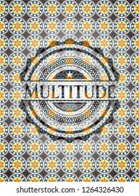 Multitude arabic style emblem. Arabesque decoration.