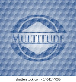 Multitude blue badge with geometric pattern background. Vector Illustration. Detailed.