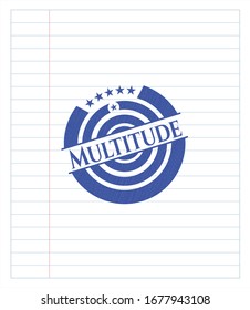 Multitude draw with pen effect. Blue ink. Vector Illustration. Detailed.