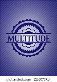 Multitude emblem with denim high quality background