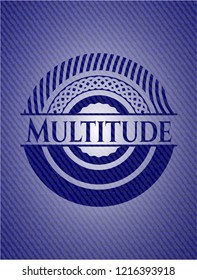 Multitude emblem with denim texture