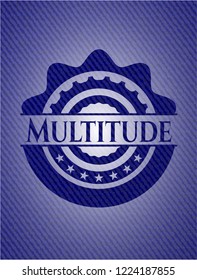 Multitude emblem with denim texture