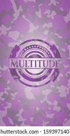 Multitude pink and purple on camouflaged pattern. Vector Illustration. Detailed.