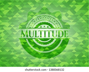 Multitude realistic green mosaic emblem