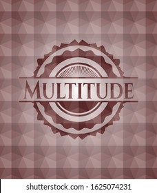 Multitude red geometric badge. Seamless.
