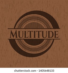 Multitude retro wood emblem. Vector Illustration.